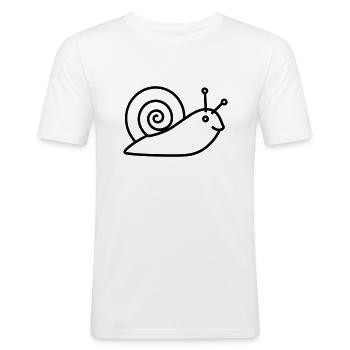 Schnecke - Männer Slim Fit T-Shirt - Weiß - Vorne - Nik (191cm)