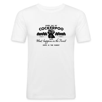 Cockerpoo - Fun Design - Männer Slim Fit T-Shirt - Weiß - Vorne - Nik (191cm)