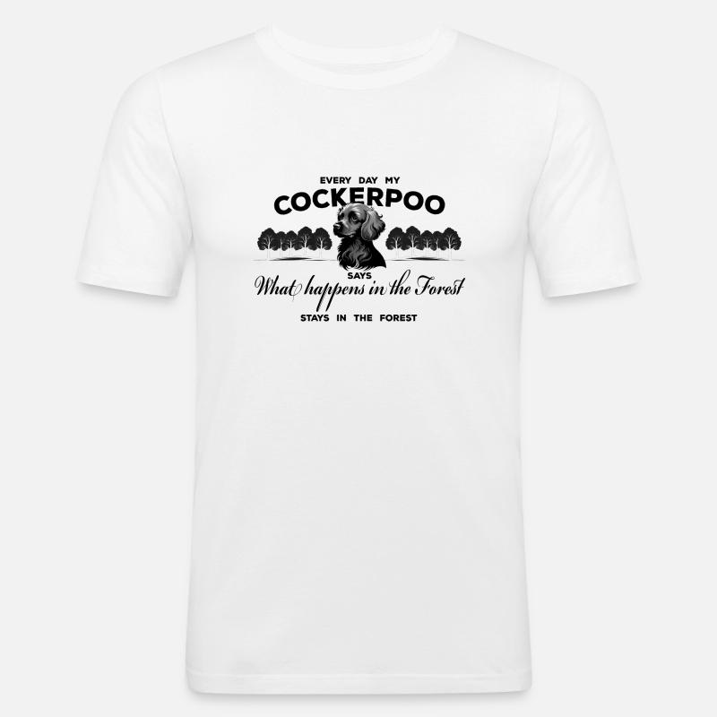 Cockerpoo - Fun Design - Männer Slim Fit T-Shirt - Weiß