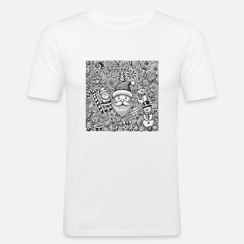 Weihnachten - Männer Slim Fit T-Shirt - Weiß