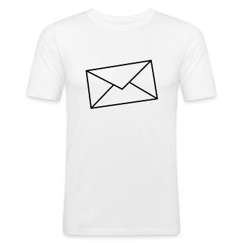 Letter - Men's Slim Fit T-Shirt - white - Front - Nik (191cm)