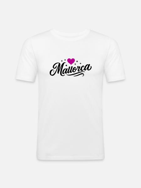 Mallorca Heart - Men's Slim Fit T-Shirt - white