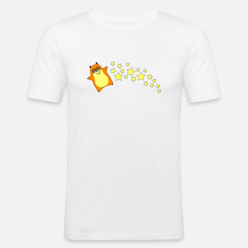 HamSternschnuppe - Männer Slim Fit T-Shirt - Weiß