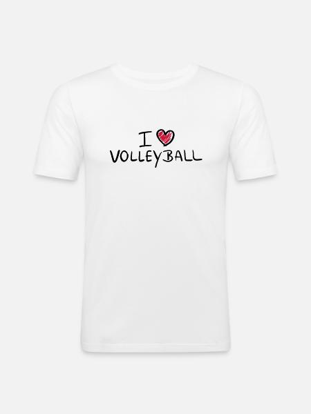 i_love_volleyball__f2 - Men's Slim Fit T-Shirt - white