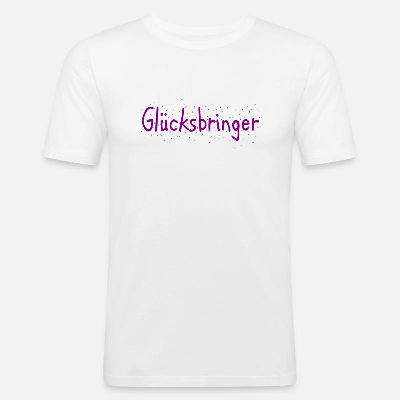 Glücksbringer - Männer Slim Fit T-Shirt - Weiß