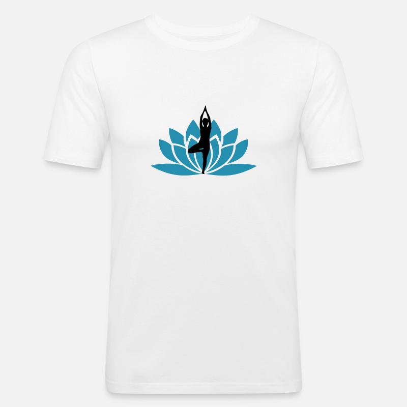 Namaste Lotus Blüte / Geschenk Idee - Männer Slim Fit T-Shirt - Weiß