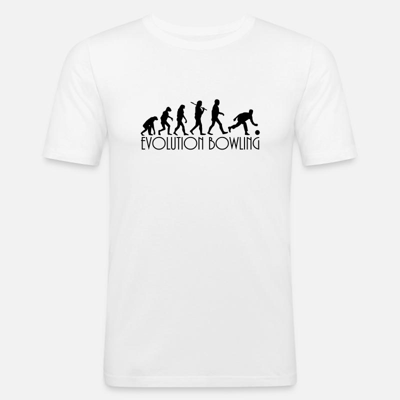 evolution Bowling - Men's Slim Fit T-Shirt - white