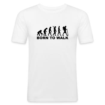 Evolution Vandre - Herre Slim Fit T-Shirt - hvid - Foran - Nik (191cm)
