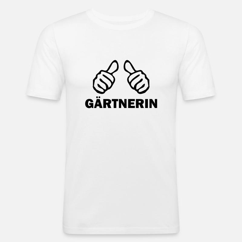 gärtnerin - Männer Slim Fit T-Shirt - Weiß