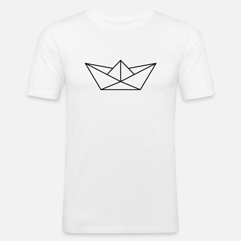 Papierboot - Männer Slim Fit T-Shirt - Weiß