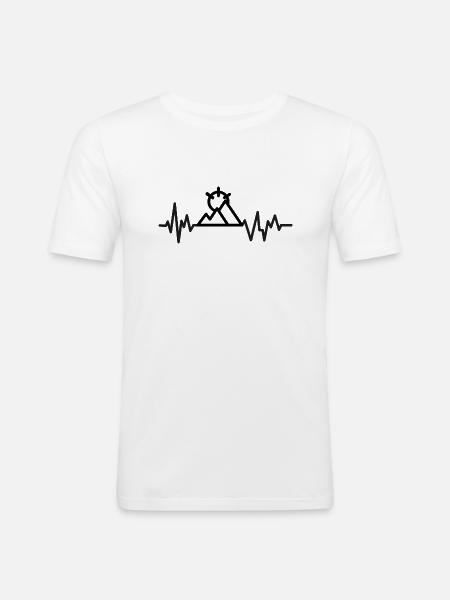 Mountains Heartbeat Mountain - Men's Slim Fit T-Shirt - white
