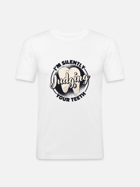 Dentiste Dentiste - T-shirt près du corps Homme - blanc
