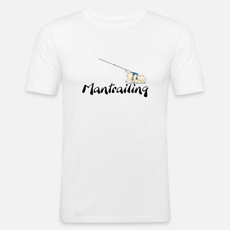 Mantrailing3 2 - Männer Slim Fit T-Shirt - Weiß