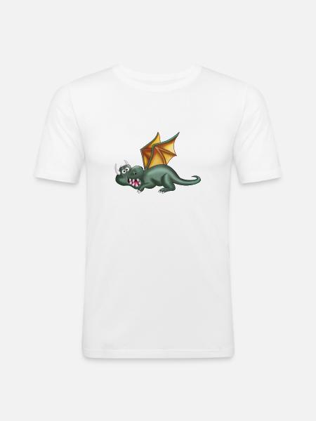 Sjov grøn drage - Herre Slim Fit T-Shirt - hvid