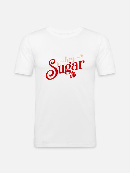 hey sugar Saint-Valentin - T-shirt près du corps Homme - blanc