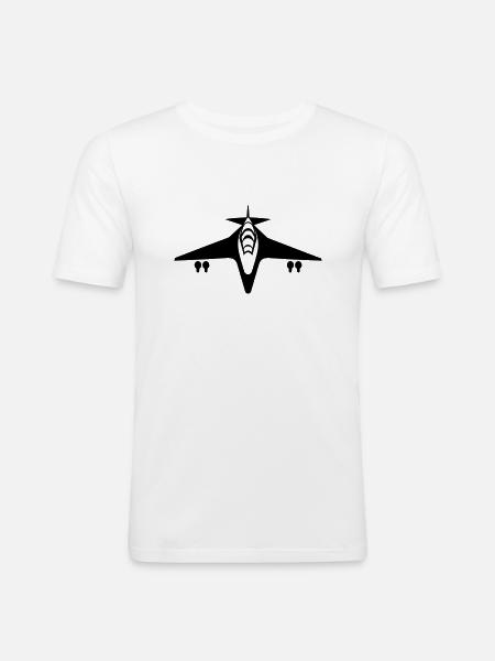 Avion de chasse - T-shirt près du corps Homme - blanc