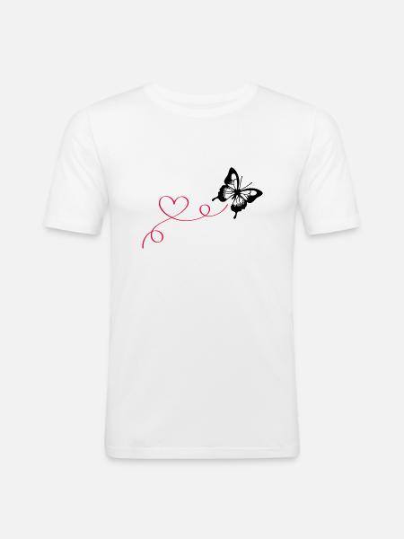 Butterfly Love - Men's Slim Fit T-Shirt - white