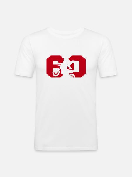 Moto 60 biker - Men's Slim Fit T-Shirt - white