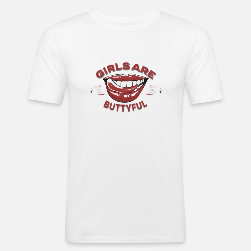 Piger er numser - Herre Slim Fit T-Shirt - hvid