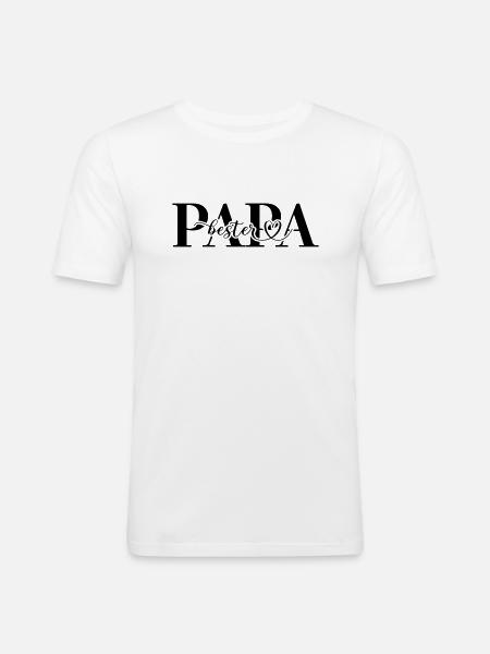 Bester Papa - Männer Slim Fit T-Shirt - Weiß