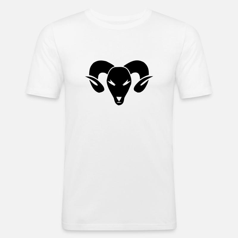 Widder / Ram - Männer Slim Fit T-Shirt - Weiß