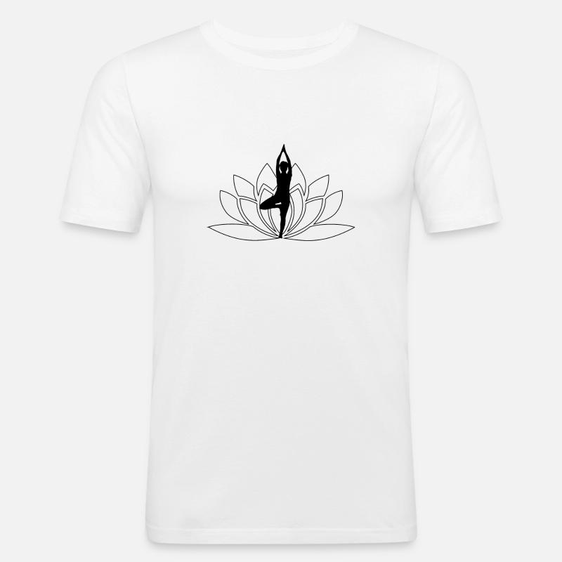 Namaste Lotus Blüte / Geschenk Idee - Männer Slim Fit T-Shirt - Weiß