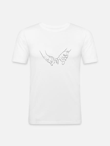 Holding Hands Couple Romantic - Men's Slim Fit T-Shirt - white