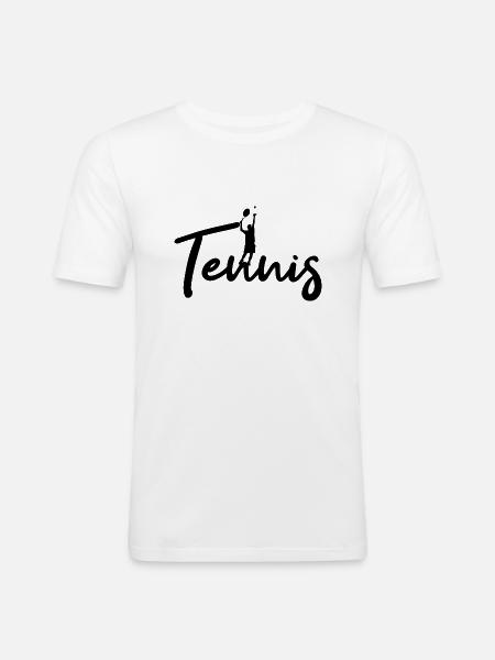 tennis - T-shirt près du corps Homme - blanc
