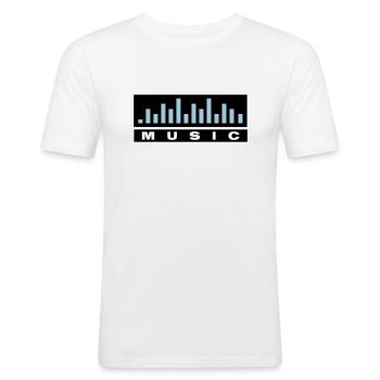 Logo de la musique - T-shirt près du corps Homme - blanc - Devant - Nik (191cm)