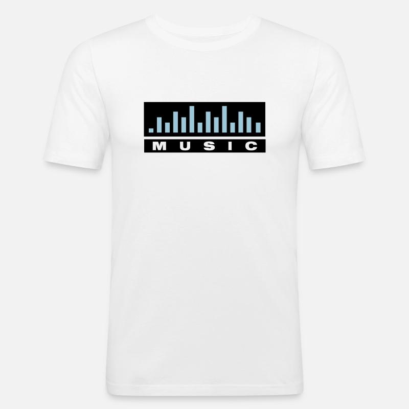 Music Logo - Männer Slim Fit T-Shirt - Weiß