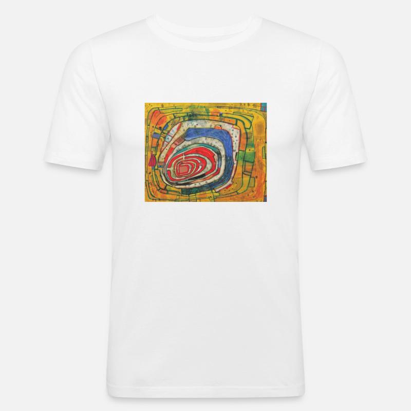 hundert wasser - kunst - Männer Slim Fit T-Shirt - Weiß
