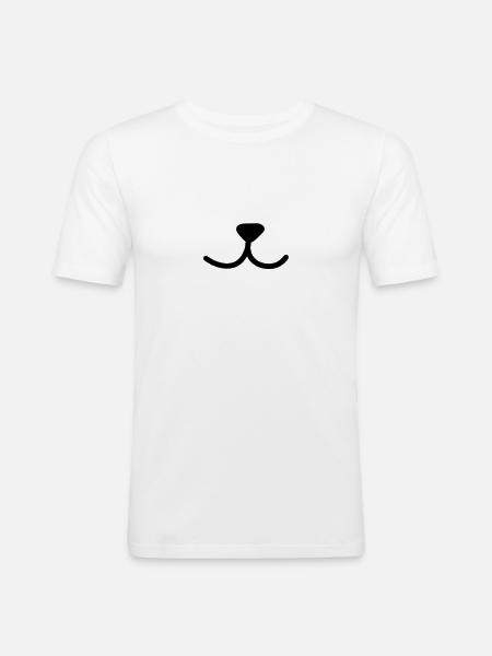 Tier Nase - Männer Slim Fit T-Shirt - Weiß