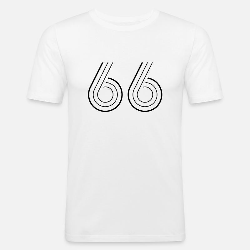 66 - Männer Slim Fit T-Shirt - Weiß