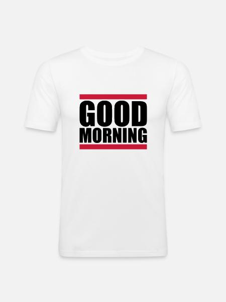 Bar Bonjour - T-shirt près du corps Homme - blanc