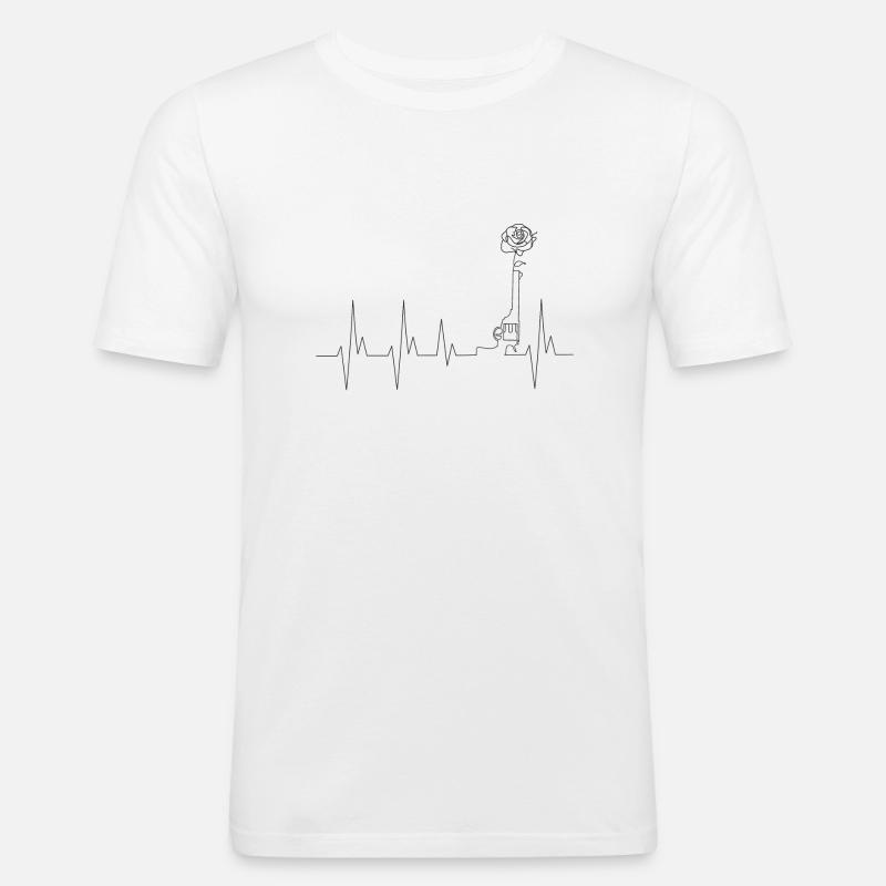 GNR-Logo-Herzfrequenz - Männer Slim Fit T-Shirt - Weiß