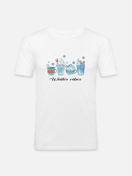 Winter Vibes - Men's Slim Fit T-Shirt - white