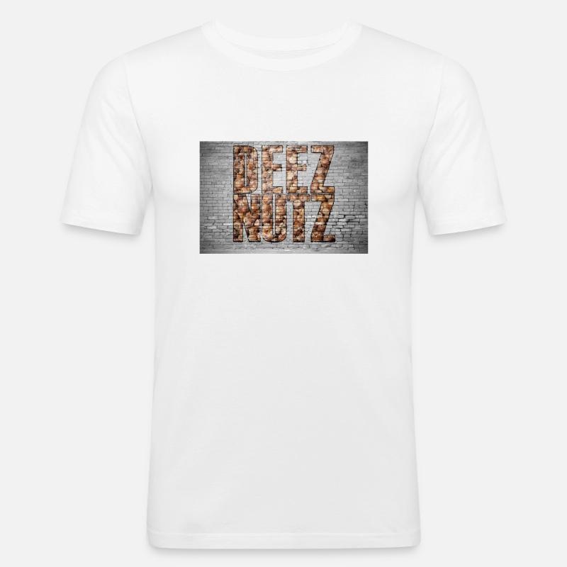 Deez Nutz Graffiti - Männer Slim Fit T-Shirt - Weiß