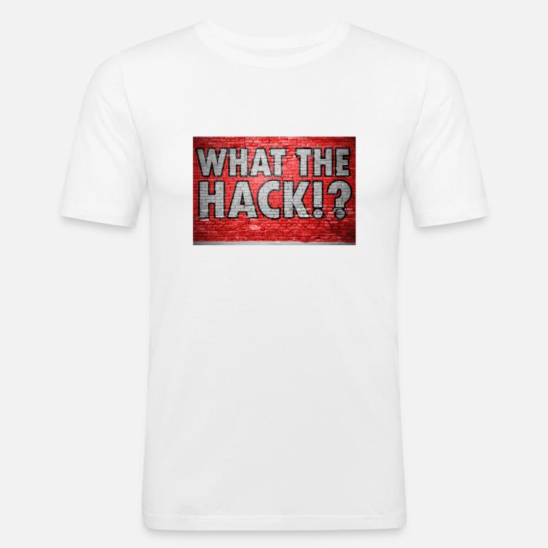 What The Hack!? Graffiti - Männer Slim Fit T-Shirt - Weiß