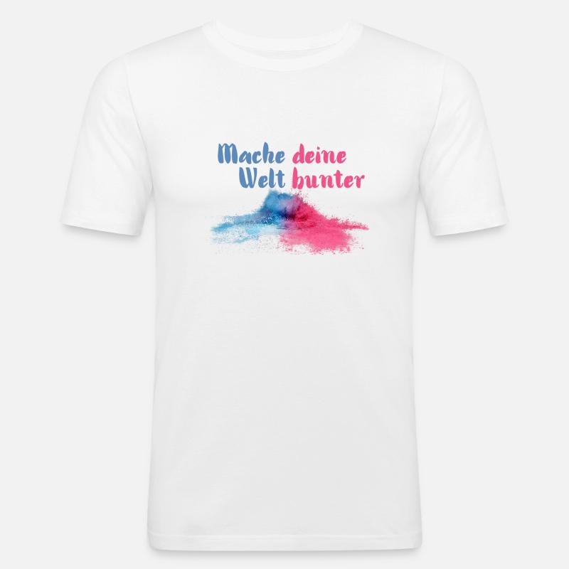 Mache deine Welt bunter - Männer Slim Fit T-Shirt - Weiß
