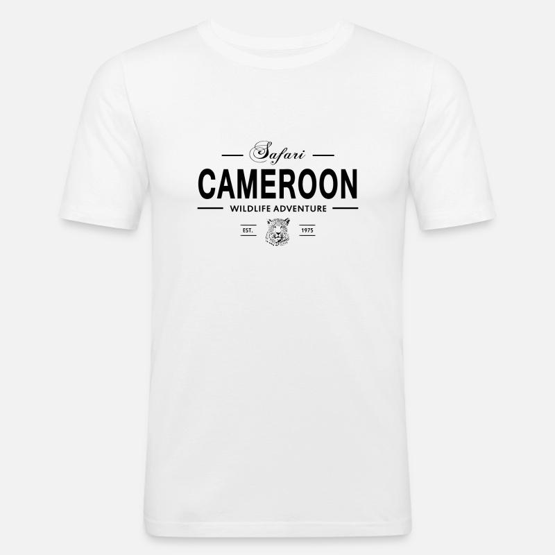 Kamerun - Leopard - Männer Slim Fit T-Shirt - Weiß