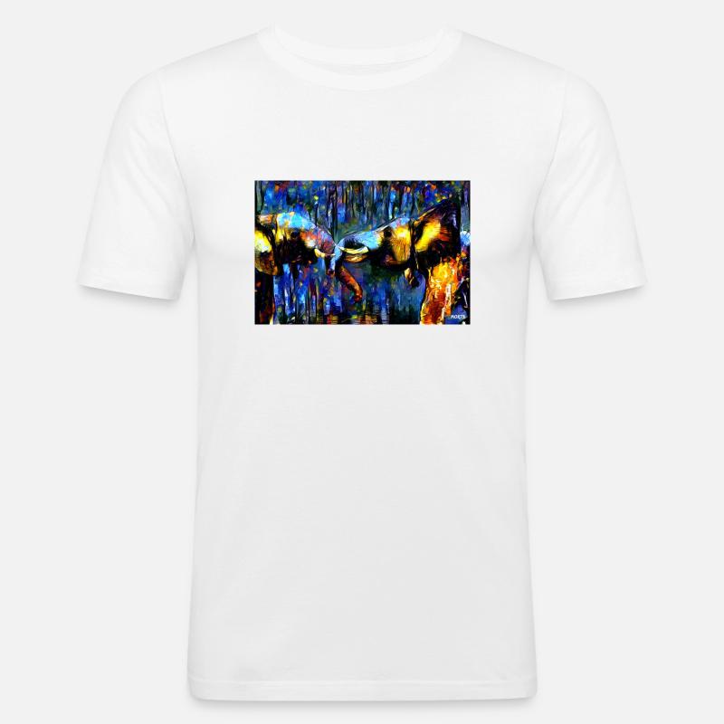 help for elephants 15 - Männer Slim Fit T-Shirt - Weiß