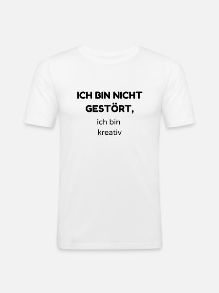 gestört - Männer Slim Fit T-Shirt - Weiß