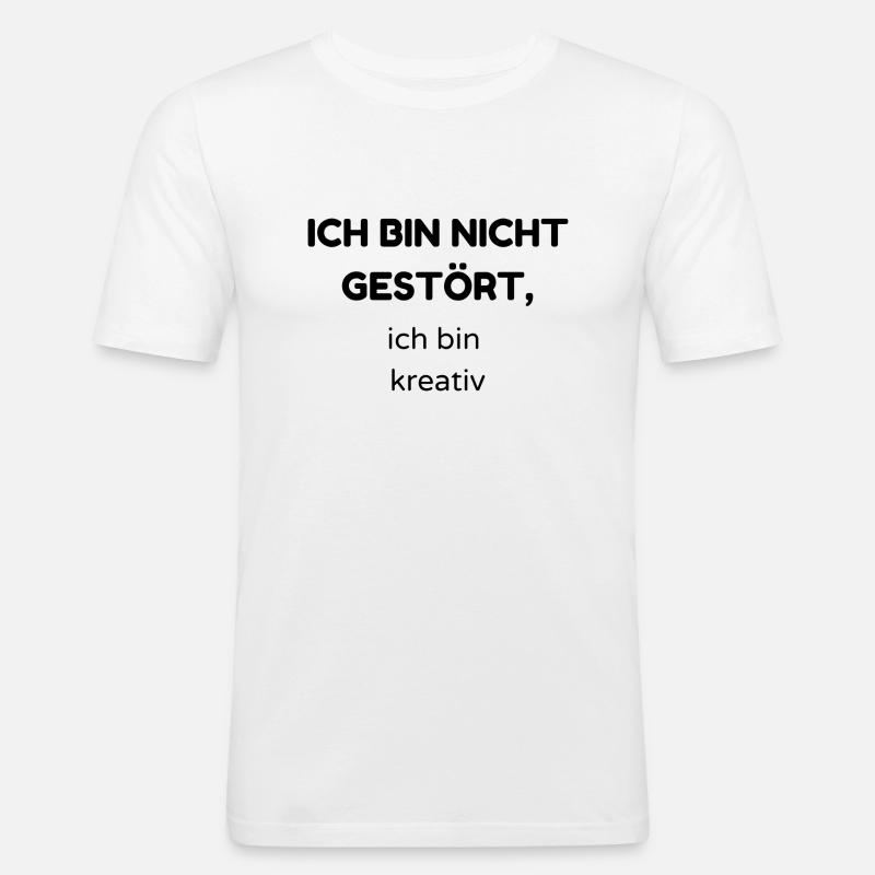 gestört - Männer Slim Fit T-Shirt - Weiß
