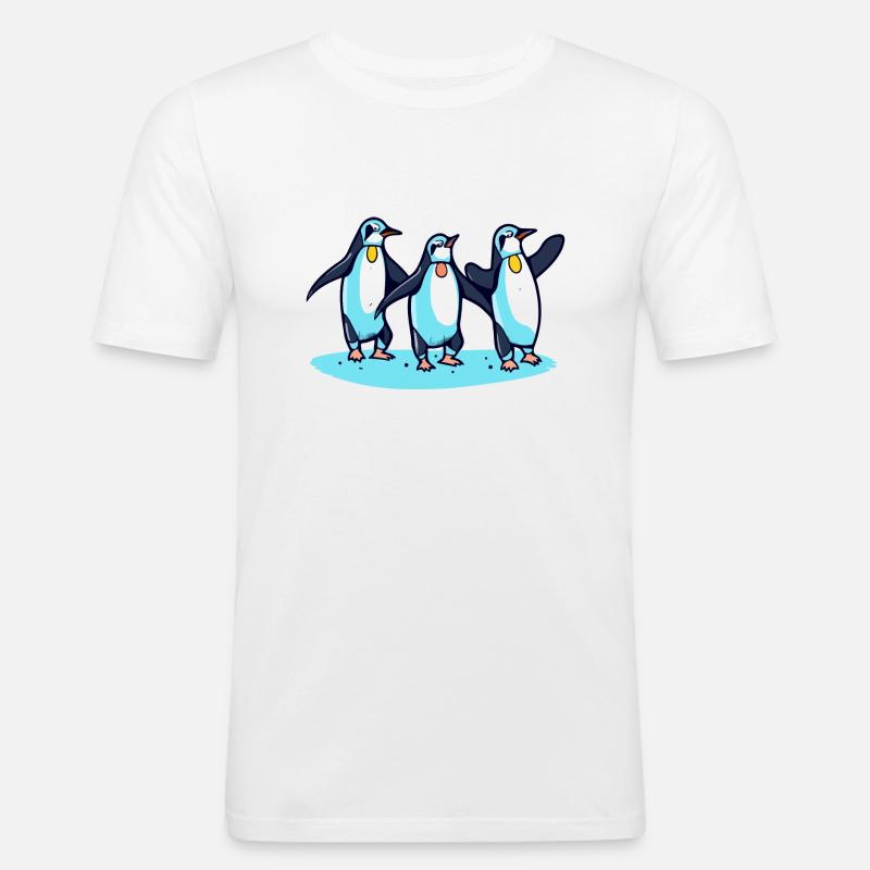 Penguins celebrate - Men's Slim Fit T-Shirt - white