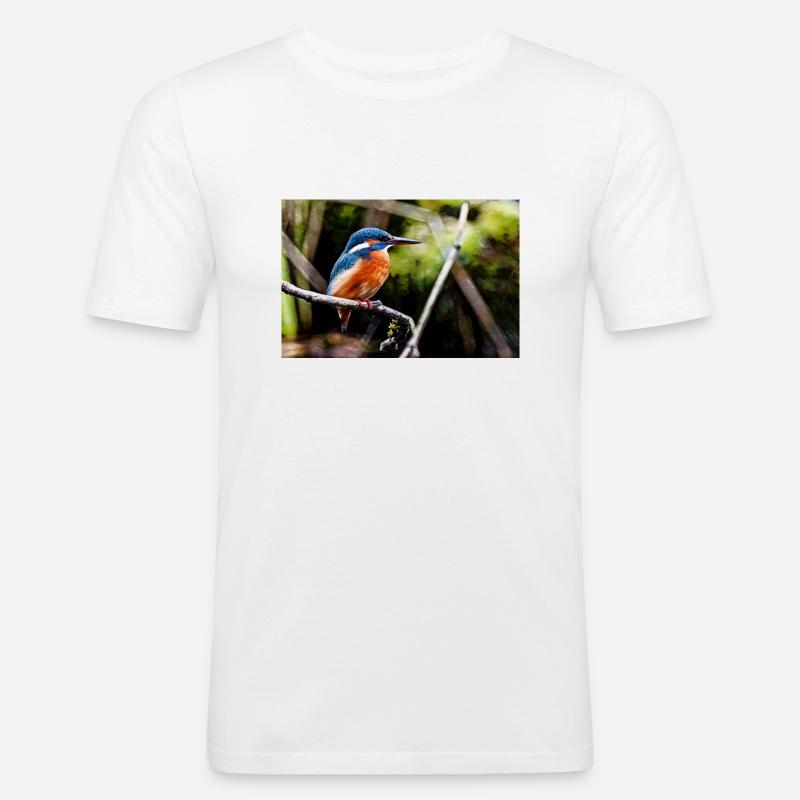 Eisvogel - Männer Slim Fit T-Shirt - Weiß