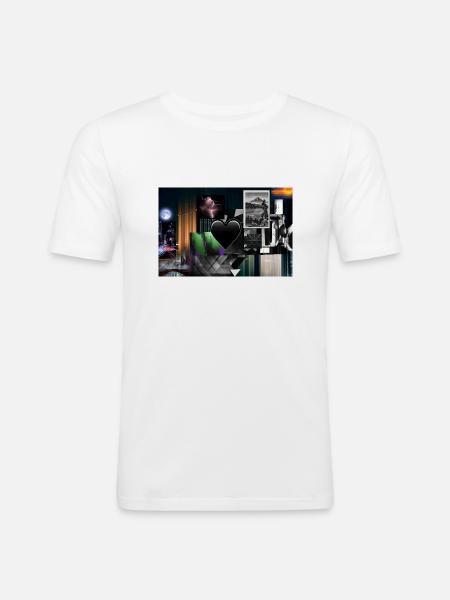 Dark ArtPrint - Männer Slim Fit T-Shirt - Weiß