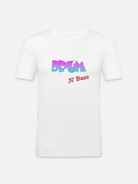 Drum n Bass - Männer Slim Fit T-Shirt - Weiß