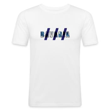 Bayern _ 04 - Männer Slim Fit T-Shirt - Weiß - Vorne - Nik (191cm)