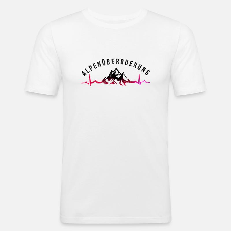 Alpenüberquerung E5 - Männer Slim Fit T-Shirt - Weiß