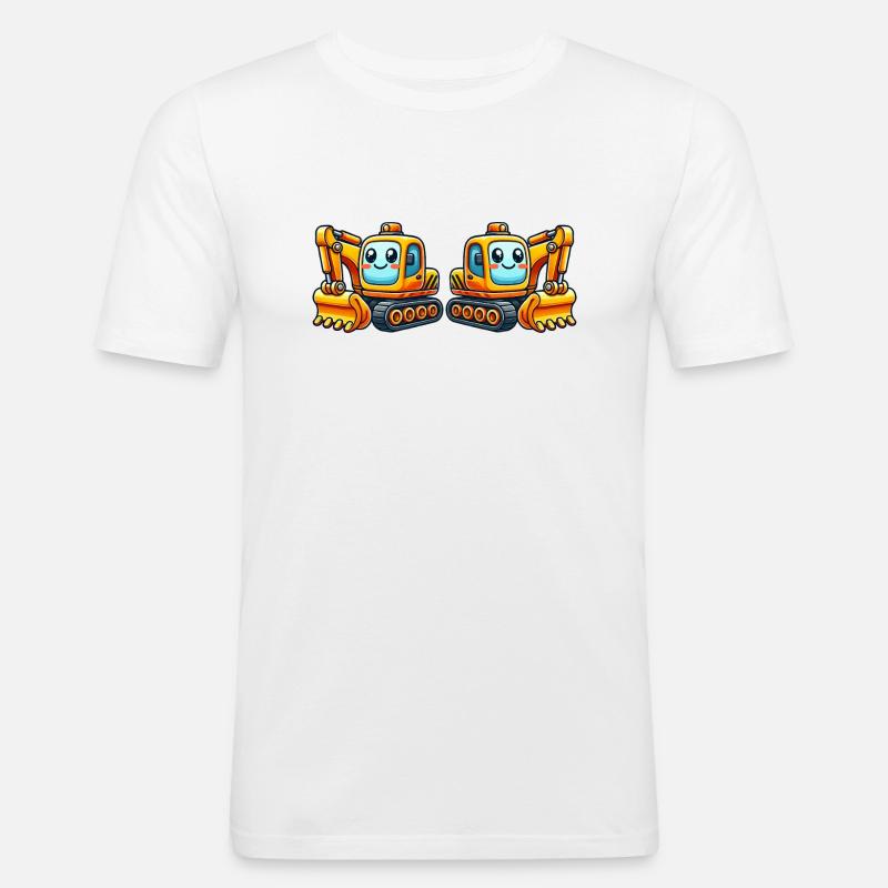 Bagger Comic - Männer Slim Fit T-Shirt - Weiß